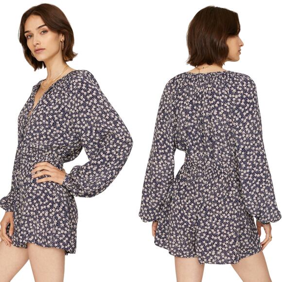 Polo Ralph Lauren Long Raglan Sleeves Floral Crepe Romper size 14 NWT - Picture 1 of 8